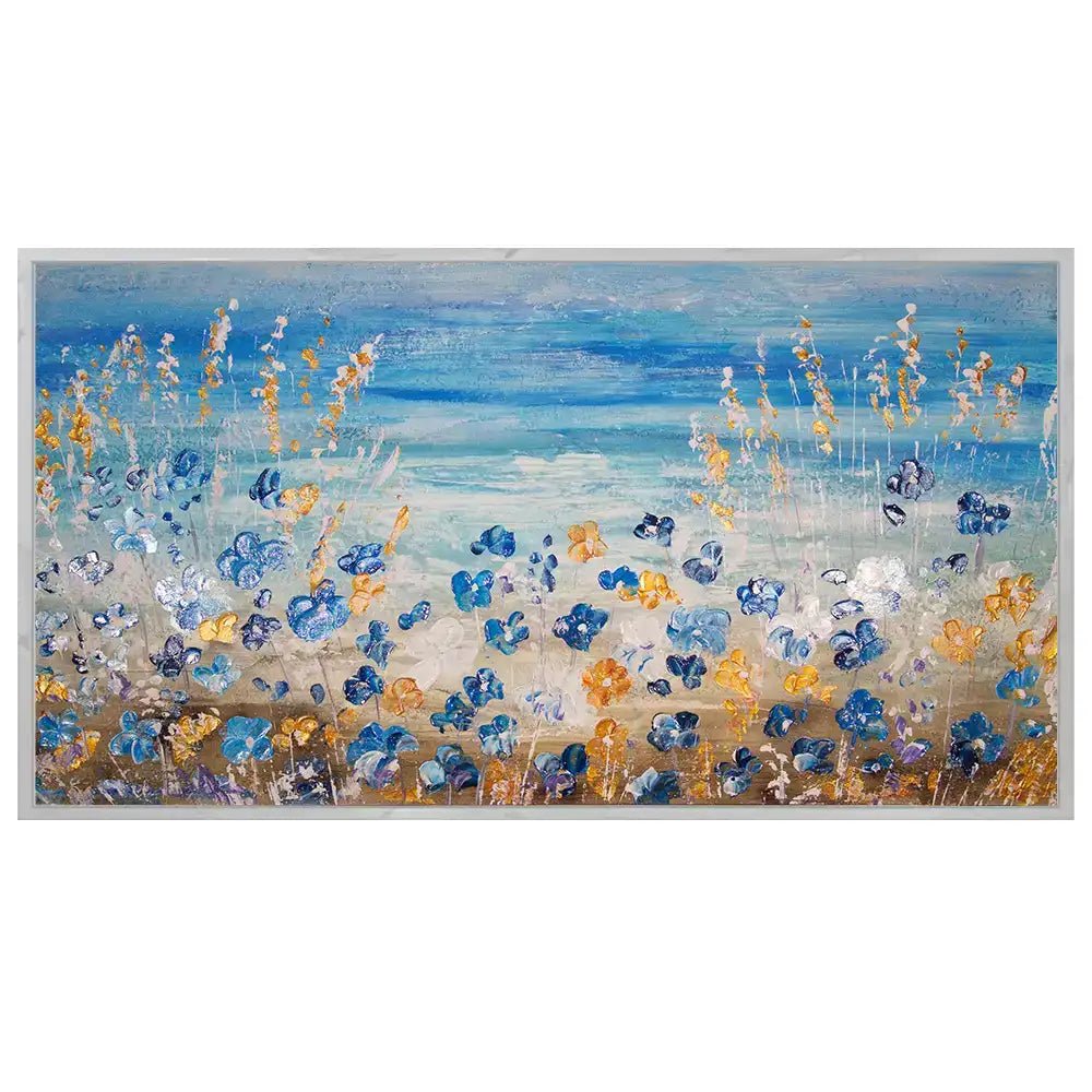 Cuadros pintados a mano del mar y flores silvestres - DekoArte