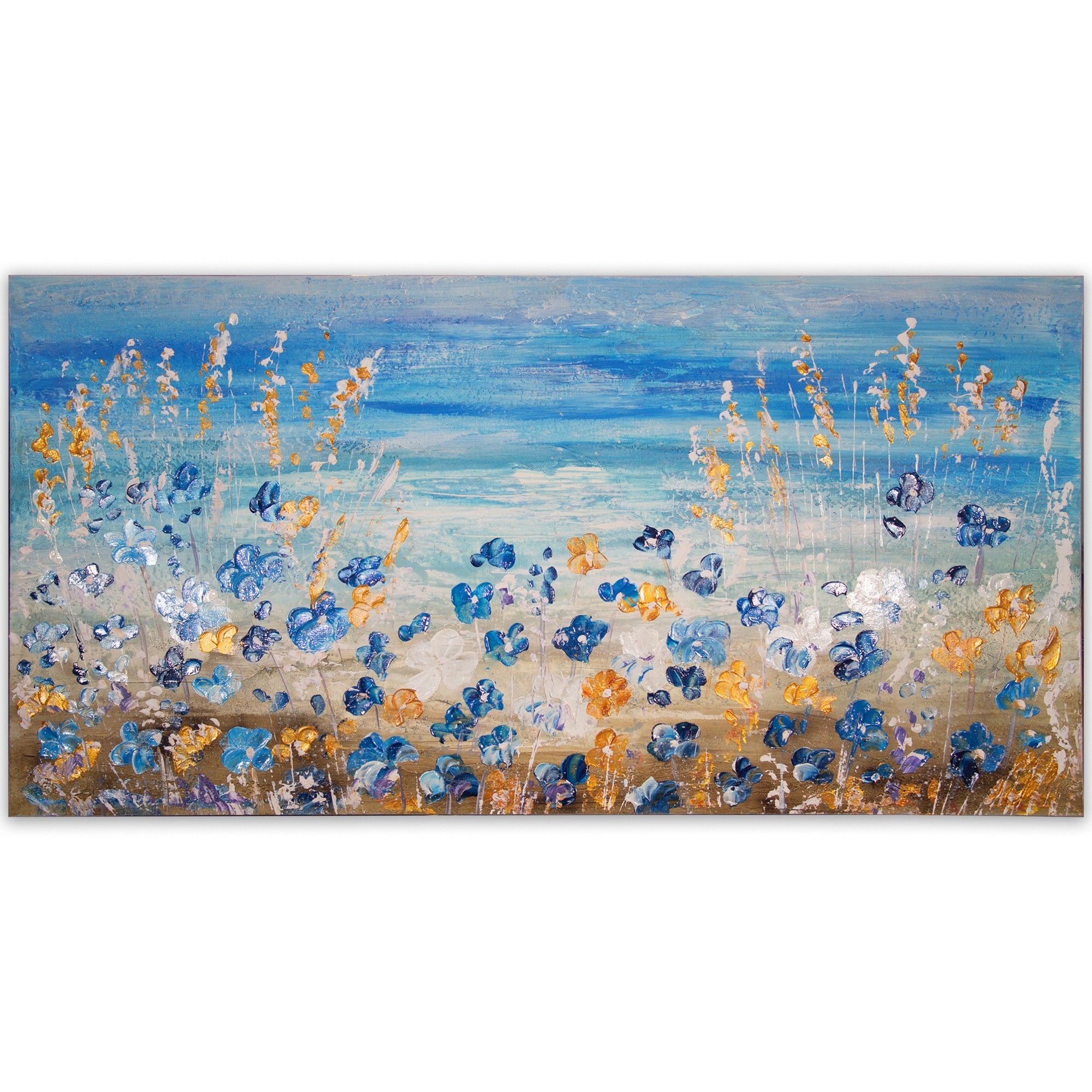 Cuadros pintados a mano del mar y flores silvestres - DekoArte