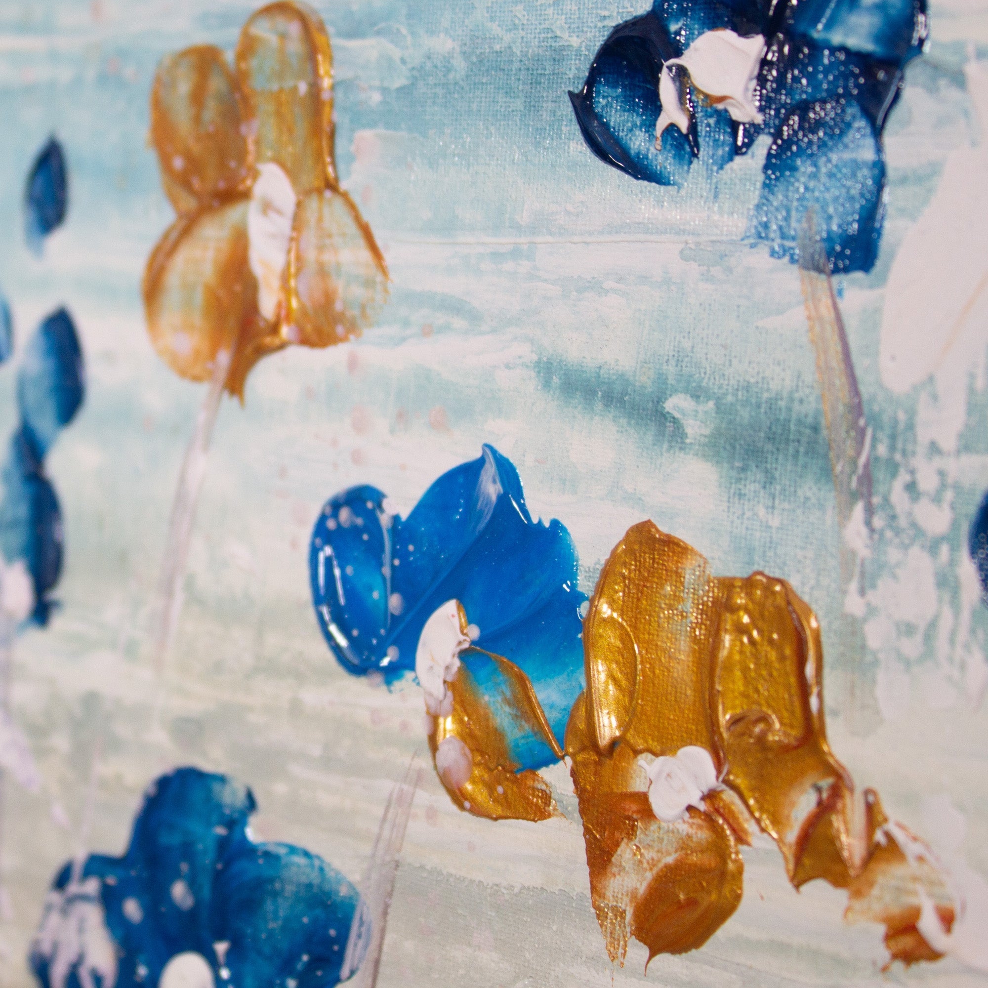 Cuadros pintados a mano del mar y flores silvestres - DekoArte