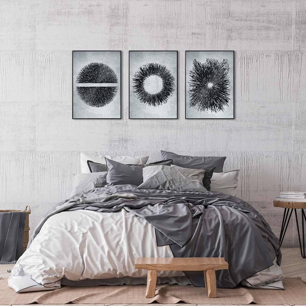 Cuadros Trípticos con Marco Negro Estilo - DekoArte