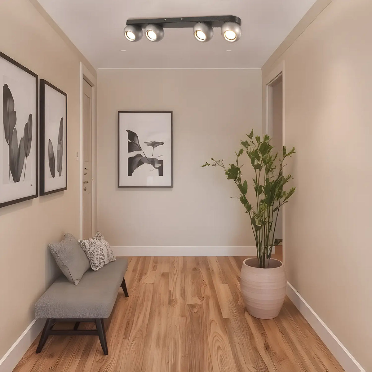 Lámpara Colgante Moderna, Estilo Vanguardista, Color Cromo, Luz Neutra, A++