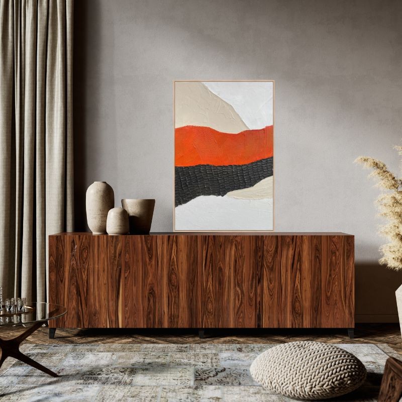 Cuadro en relieve con marco de madera