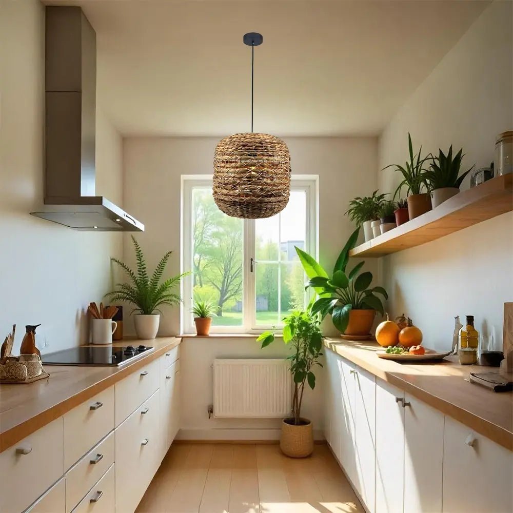 Lámpara colgante de ratán | Luz cálida - DekoArte