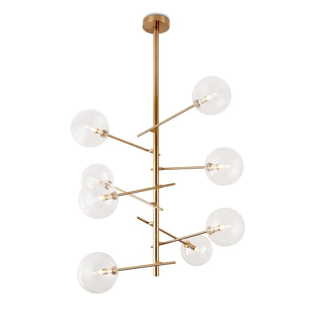 Lámpara colgante de techo de 8 luces en latón cepillado - DekoArte