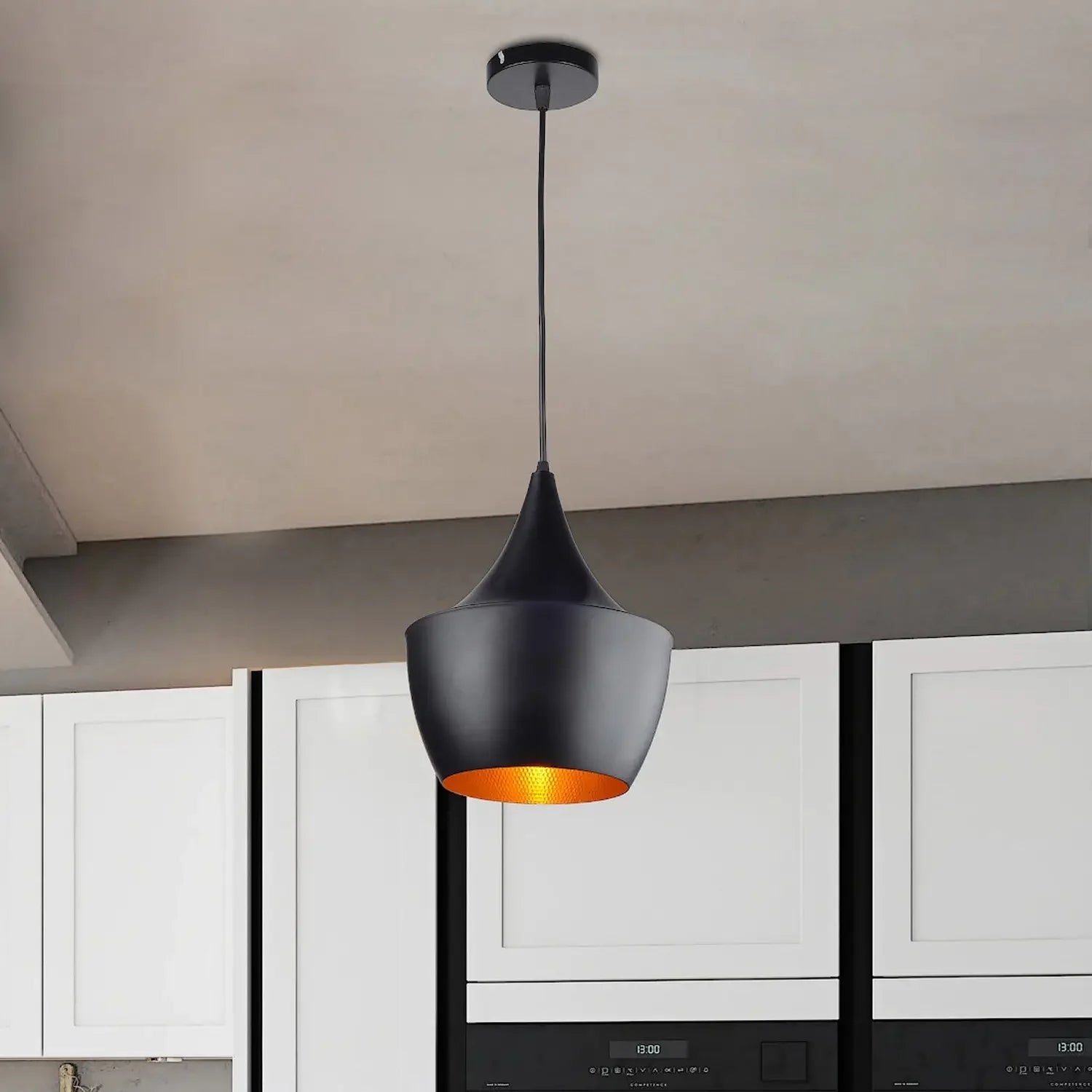 Lámpara colgante de techo. estilo cadiz | Color negro y dorado - DekoArte