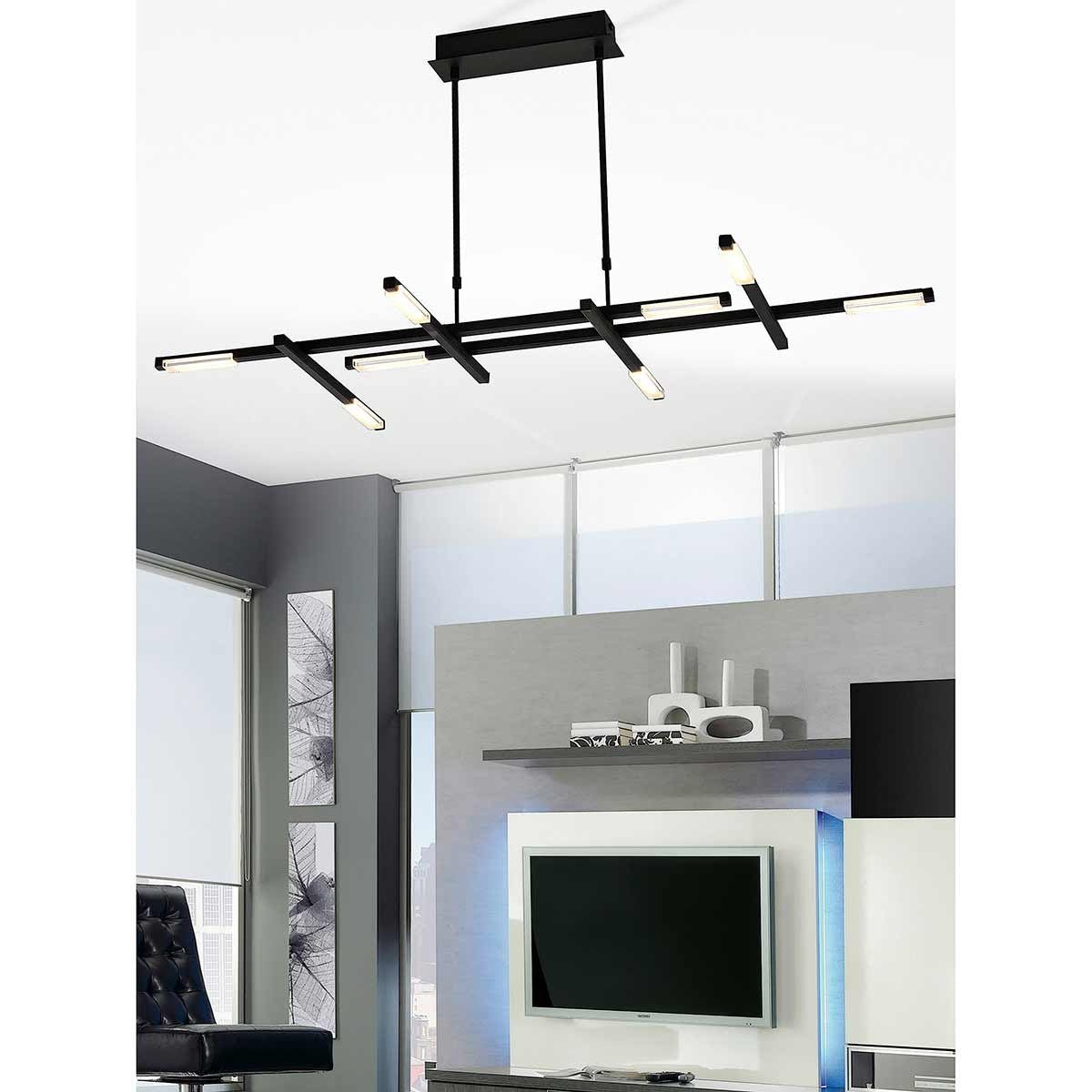 Lámpara Colgante, Estilo Asimétrica, Color Cromo, LED 36W, Luz Cálida 2700K - DekoArte