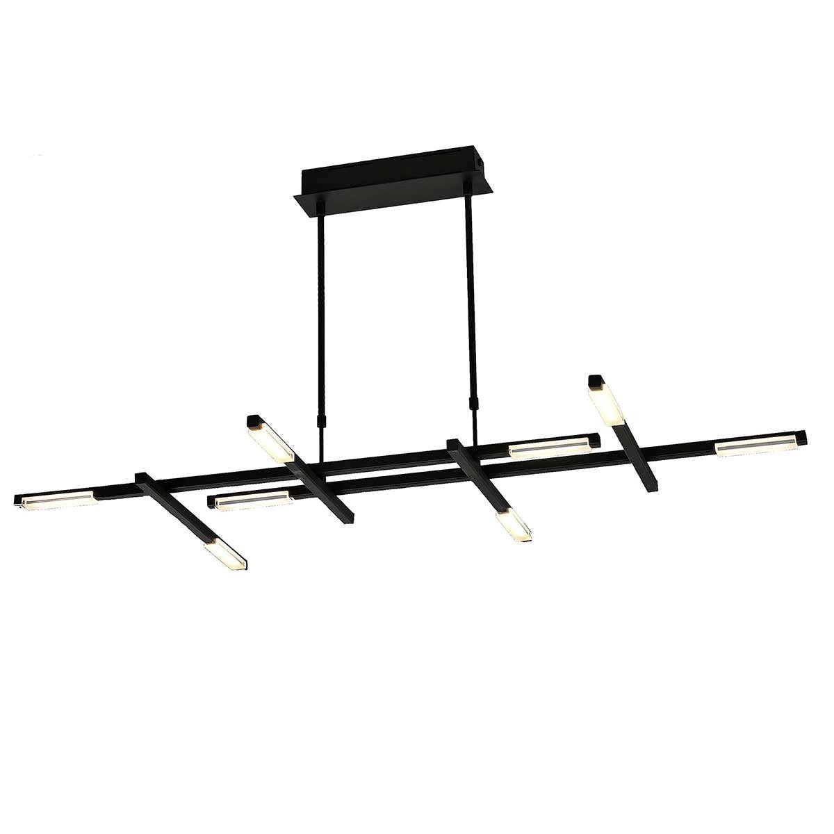 Lámpara Colgante, Estilo Asimétrica, Color Cromo, LED 36W, Luz Cálida 2700K - DekoArte