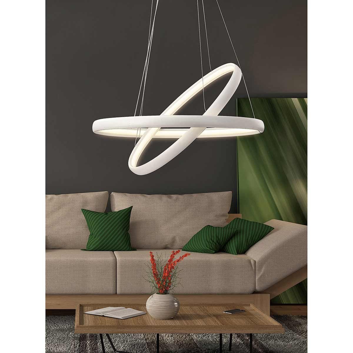 Lámpara Colgante, Estilo Asimétrica, Color Negro, LED 36W, Luz Cálida 2700K - DekoArte