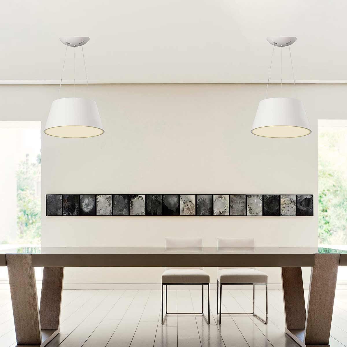 Lámpara Colgante Trapecio, Color Blanco, 36W LED, Luz Cálida, A++ - DekoArte