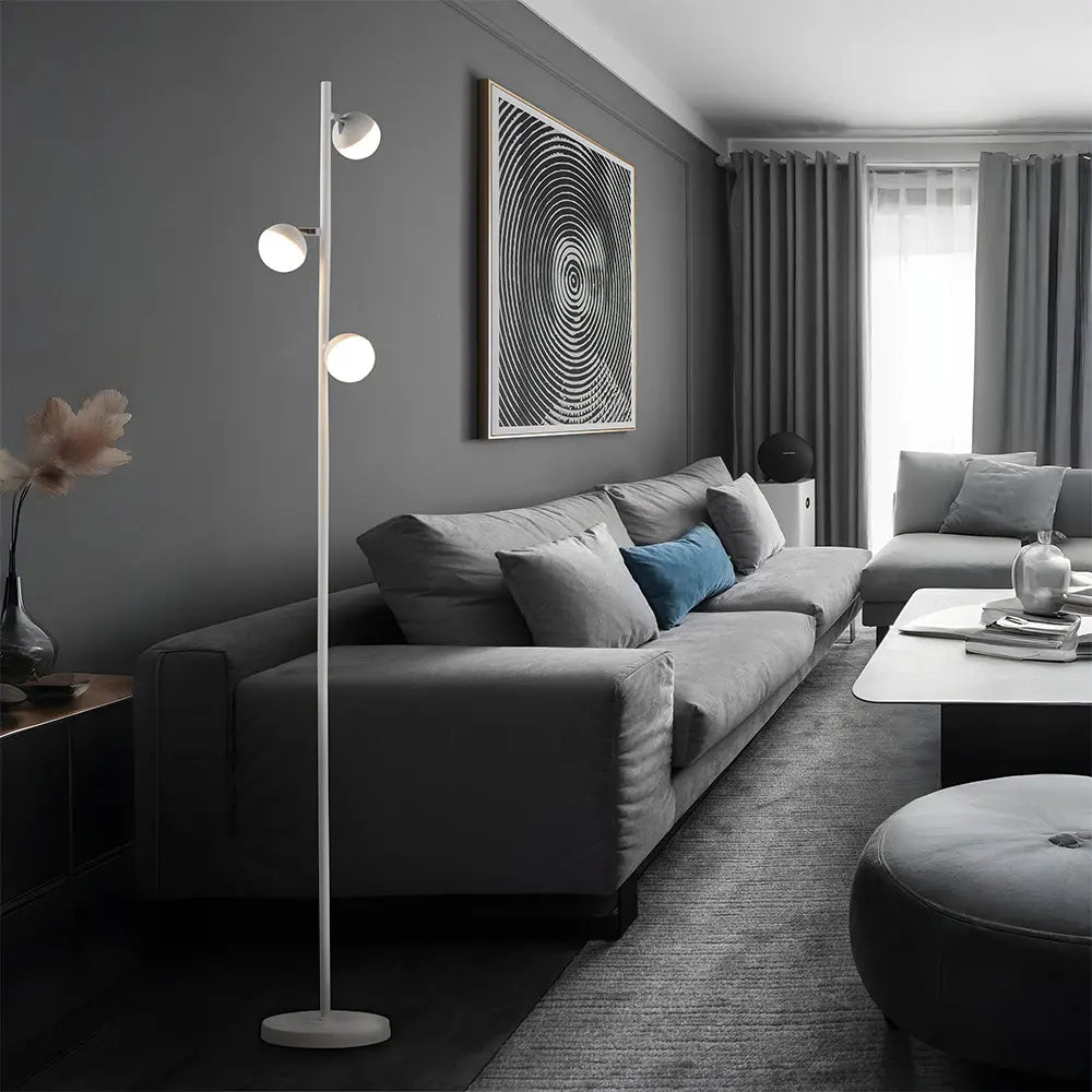 Lámpara de pie LED 3 luces | Color blanco - DekoArte