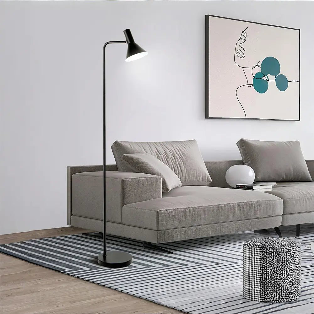 Lámpara de pie moderna de 1 luz | Color negro - DekoArte