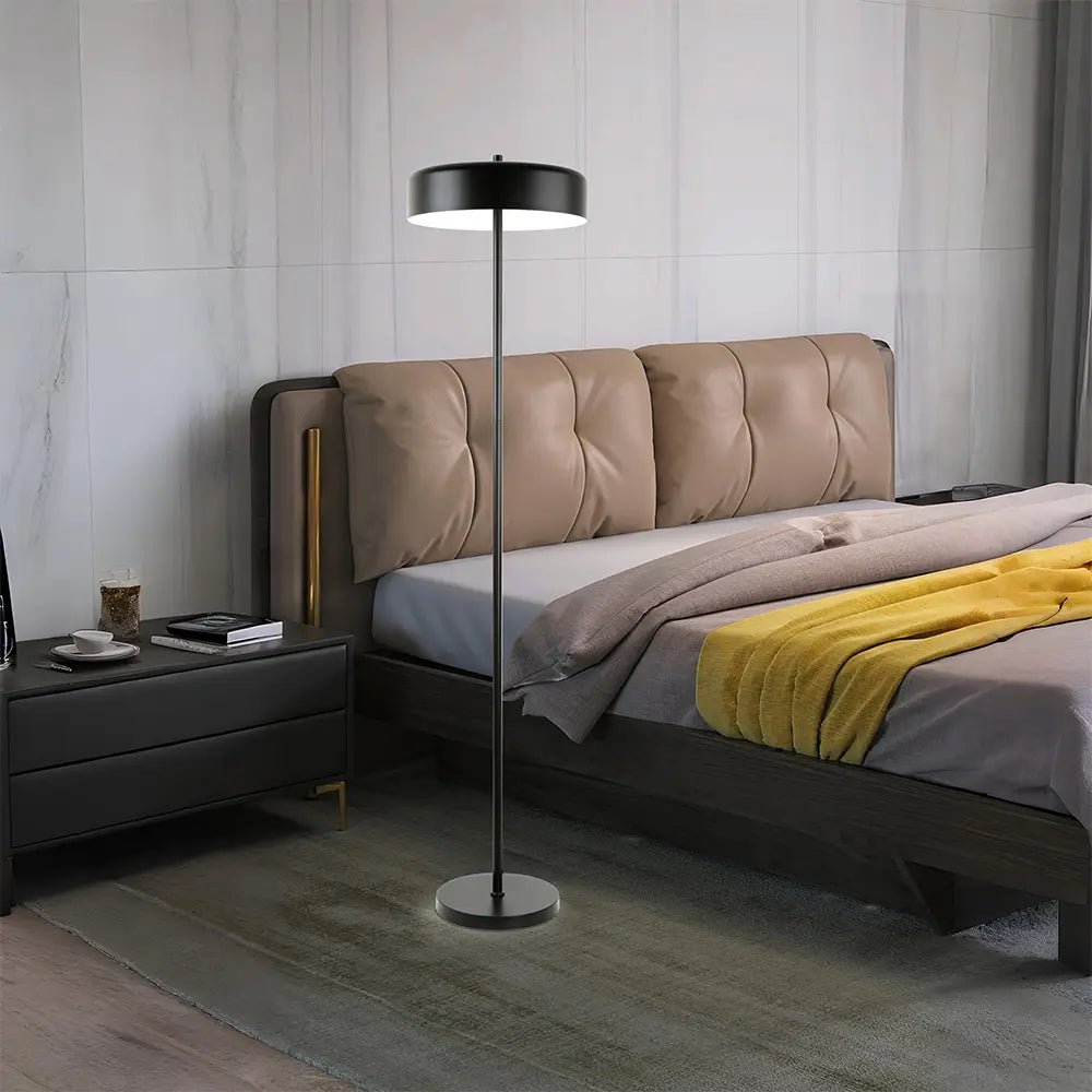 Lámpara de pie negra de 2 luces | Iluminación moderna - DekoArte