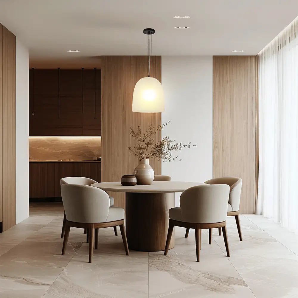 Lámpara de techo colgante blanca | Cúpula alargada moderna - DekoArte