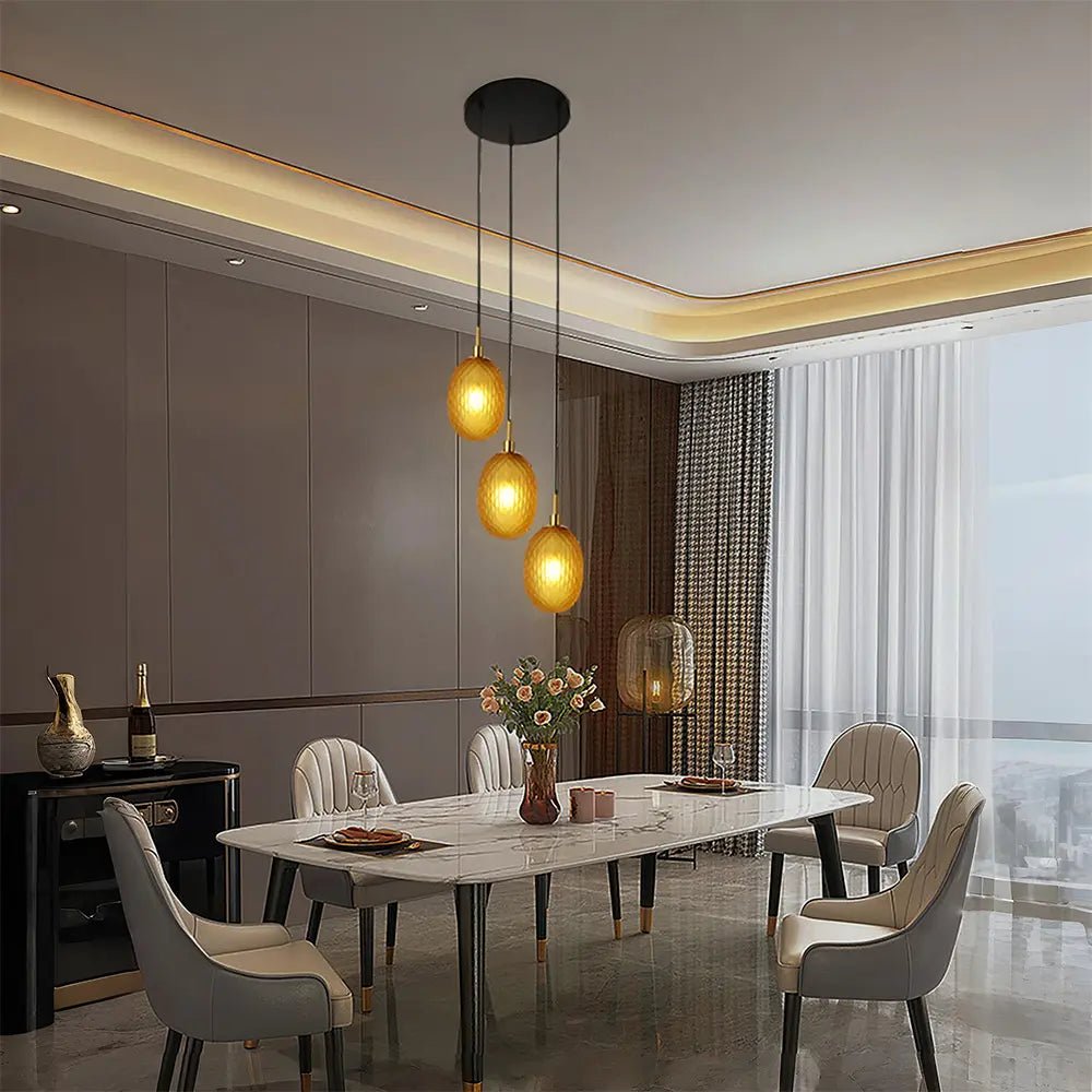 Lámpara de techo colgante con cristal naranja | Estilo moderno - DekoArte