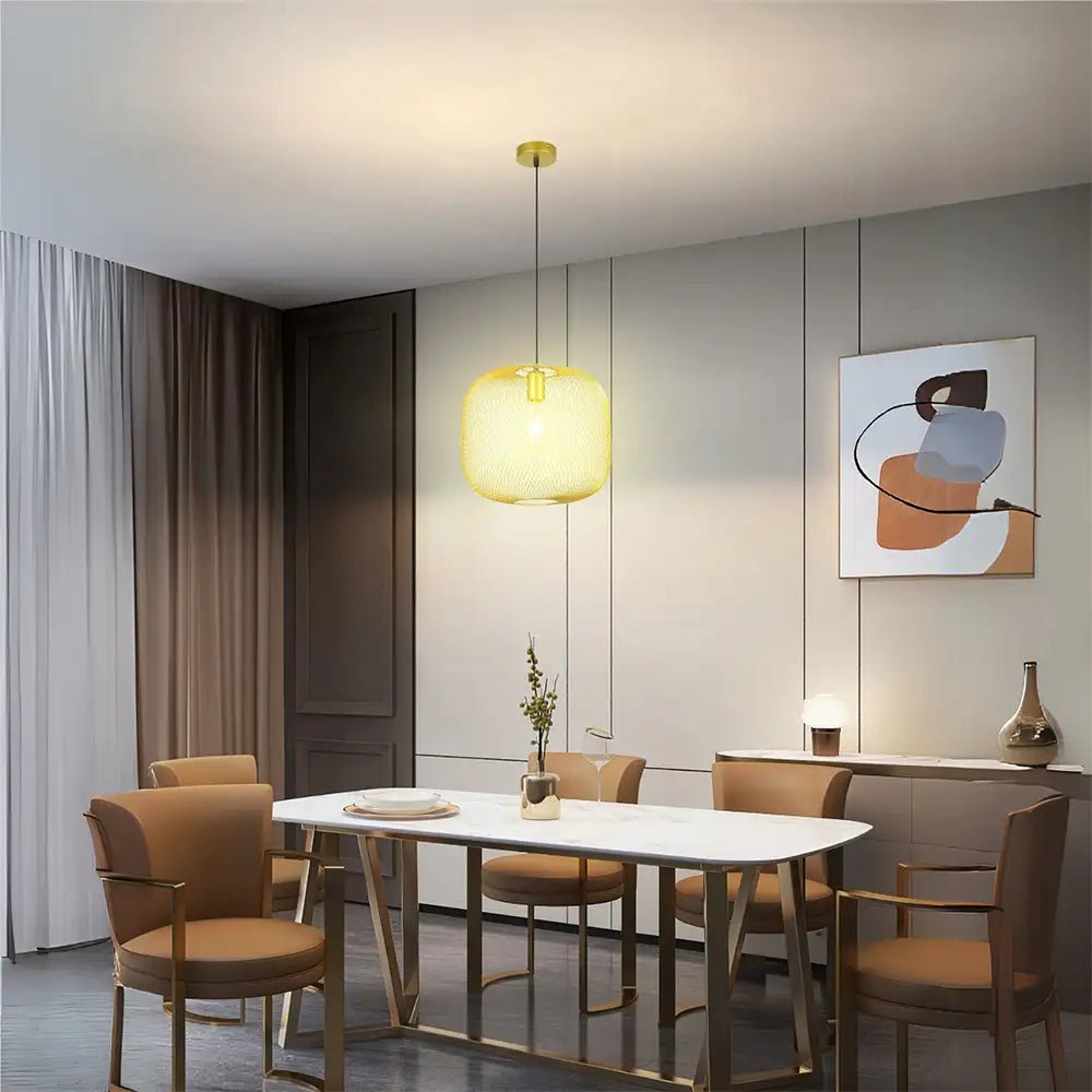 Lámpara de techo colgante dorada | Malla decorativa vintage - DekoArte