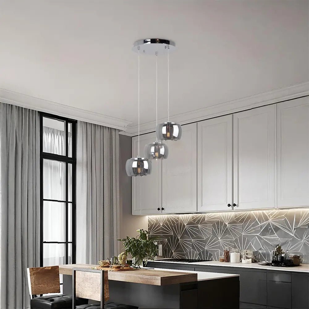 Lámpara de techo colgante en cromo con 3 luces - DekoArte