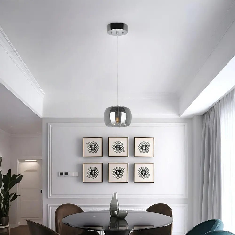 Lámpara de techo colgante en cromo | Diseño contemporáneo - DekoArte