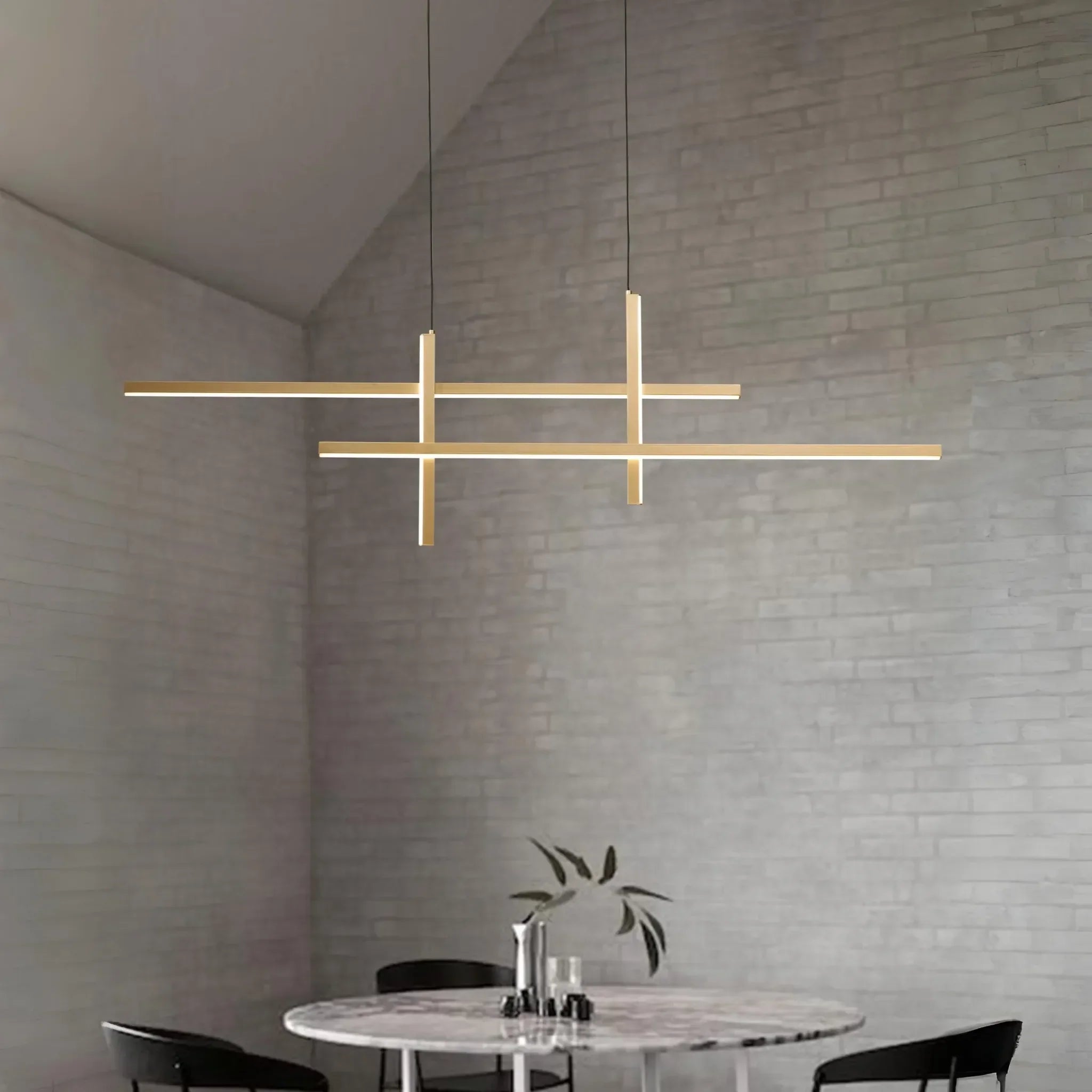 Lámpara de techo colgante LED dorada | Diseño escultórico - DekoArte