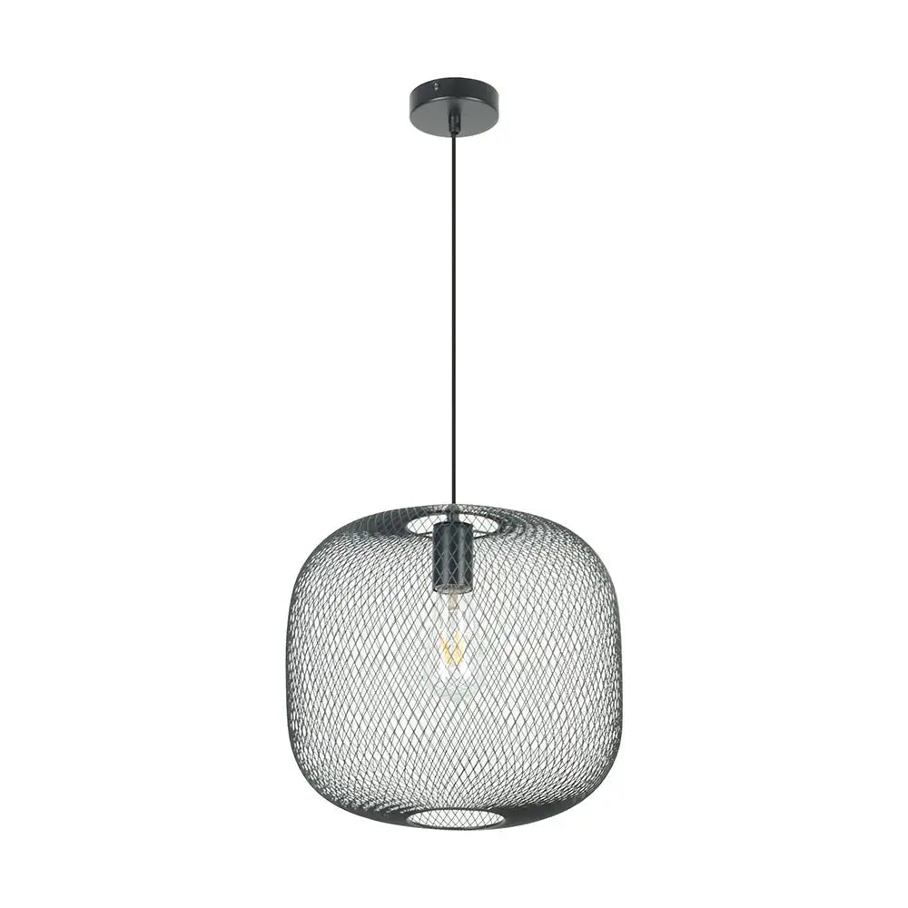 Lámpara de techo industrial | Pantalla de malla negra - DekoArte