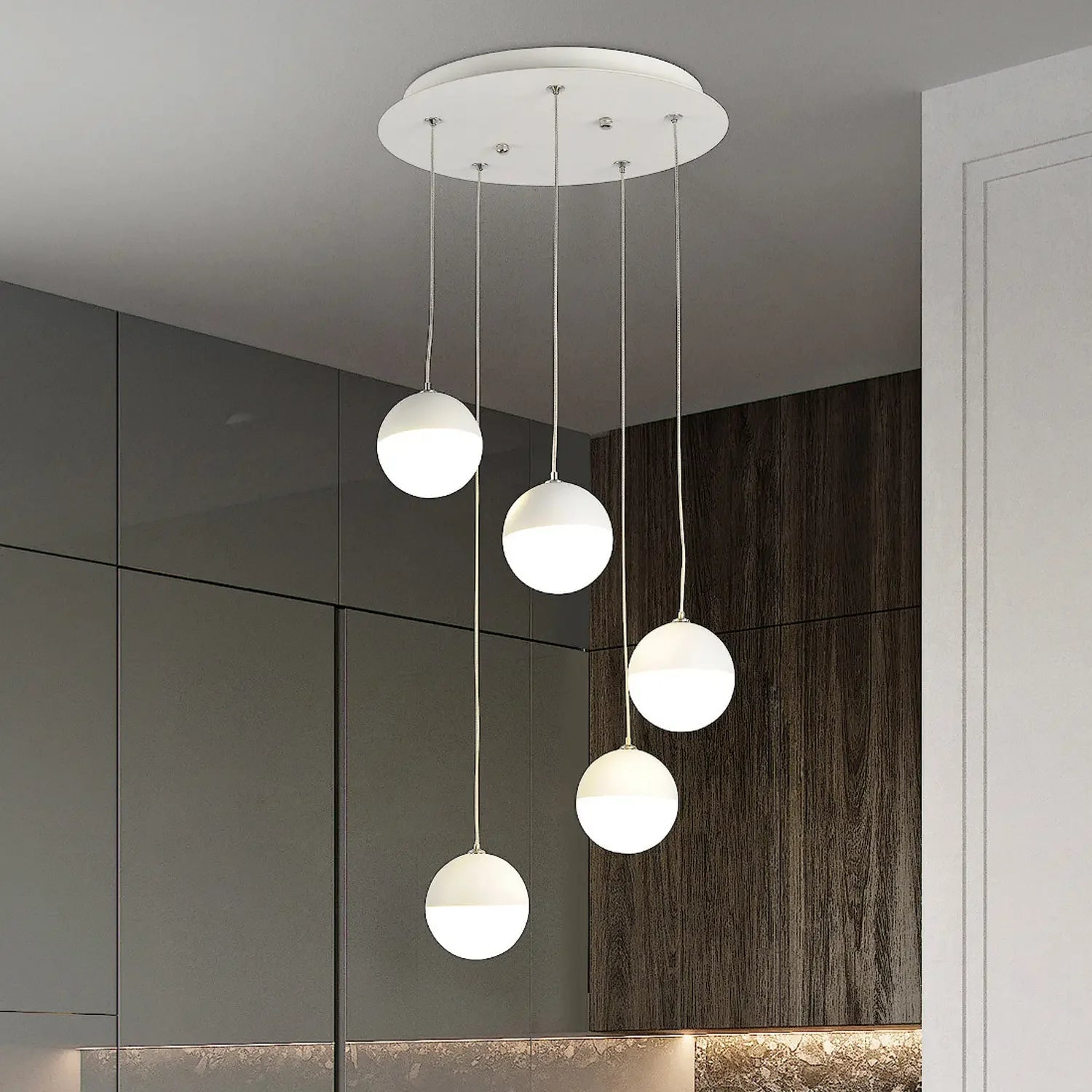 Lámpara de techo LED 5 luces | Color blanco - DekoArte