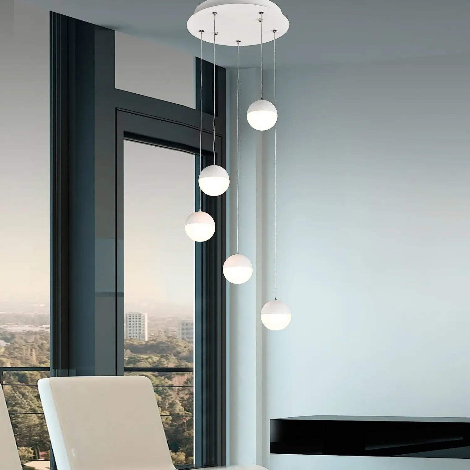 Lámpara de techo LED 5 luces | Color blanco - DekoArte