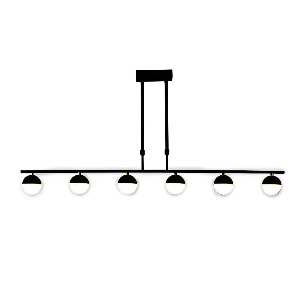 Lámpara de techo LED de 6 luces 5W Color Negro | Estructura Lineal - DekoArte