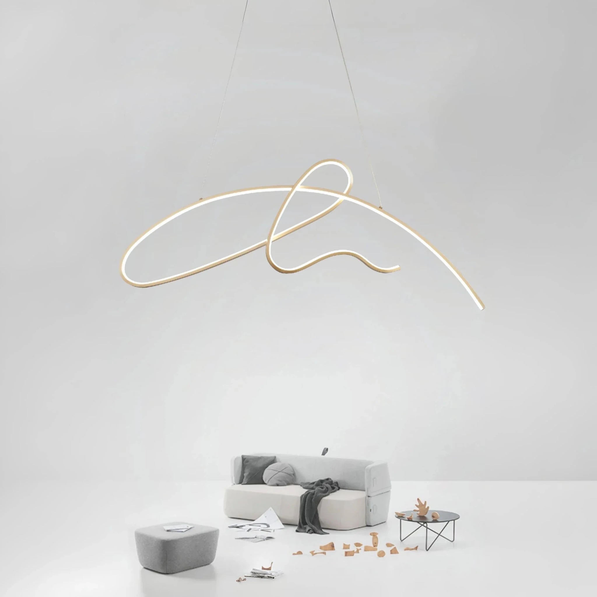 Lámpara de techo LED dorada - DekoArte