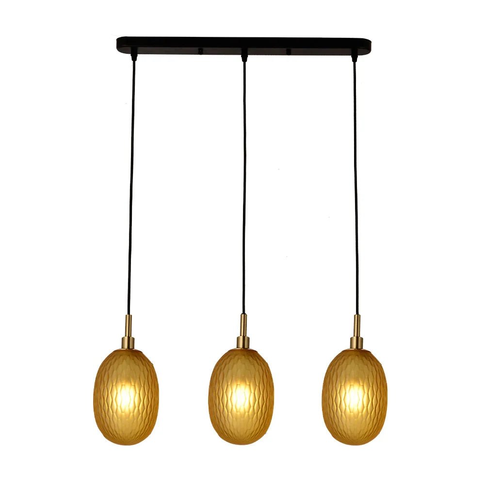 Lámpara de techo moderna en negro y oro | Iluminación lineal - DekoArte