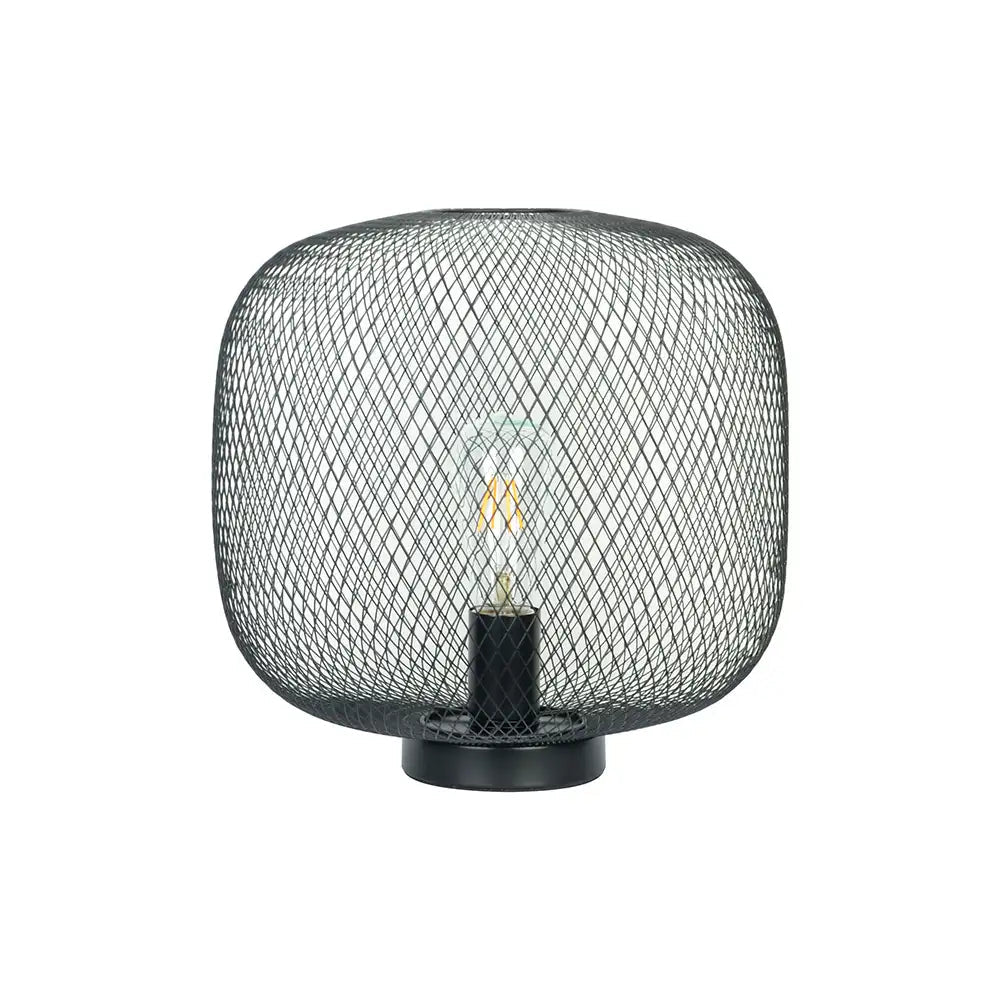 Lámpara sobremesa negra | Diseño metálico envolvente - DekoArte
