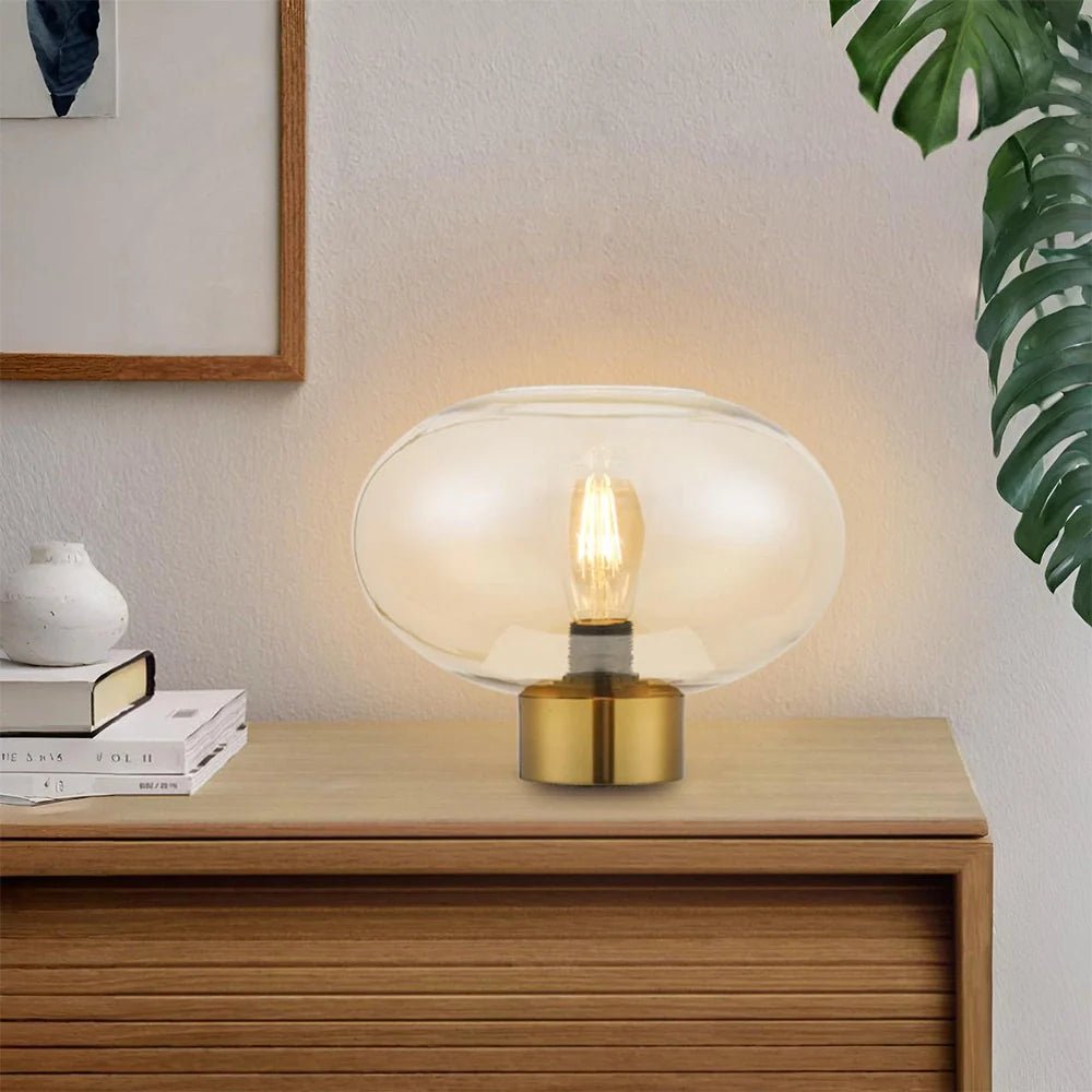 lámparas de noche de cristal y latón cepillado - DekoArte