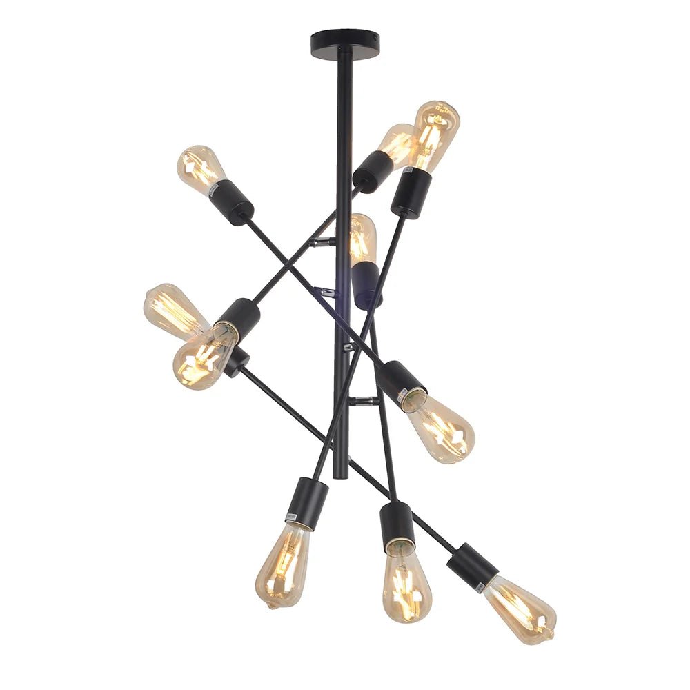 Lámparas de techo en hierro negro 10 bombillas - DekoArte