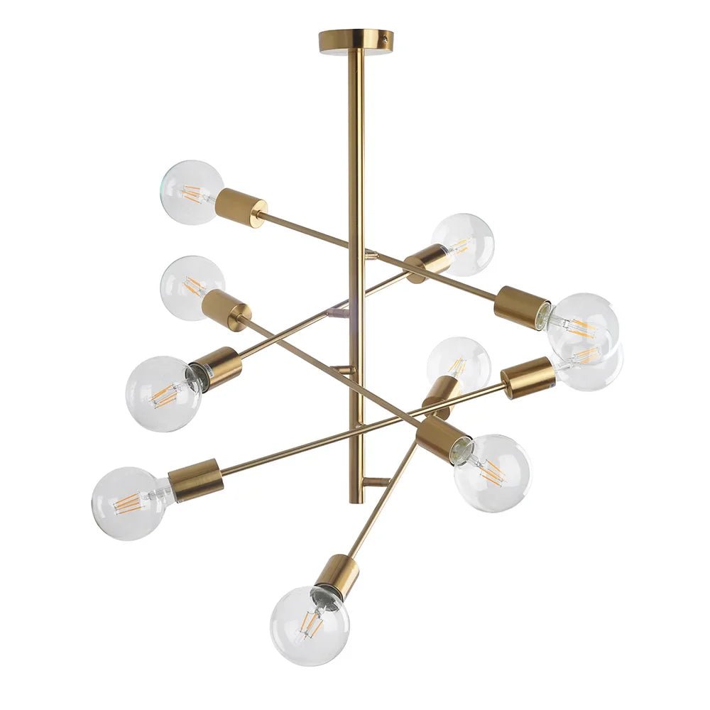 Lámparas de techo modernas con latón cepillado 10 portalámparas - DekoArte