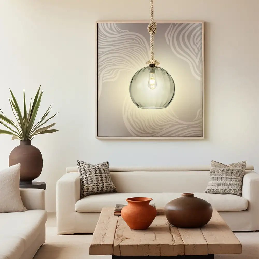 Lámparas de techo rústica de cuerda | Diseño de esfera - DekoArte