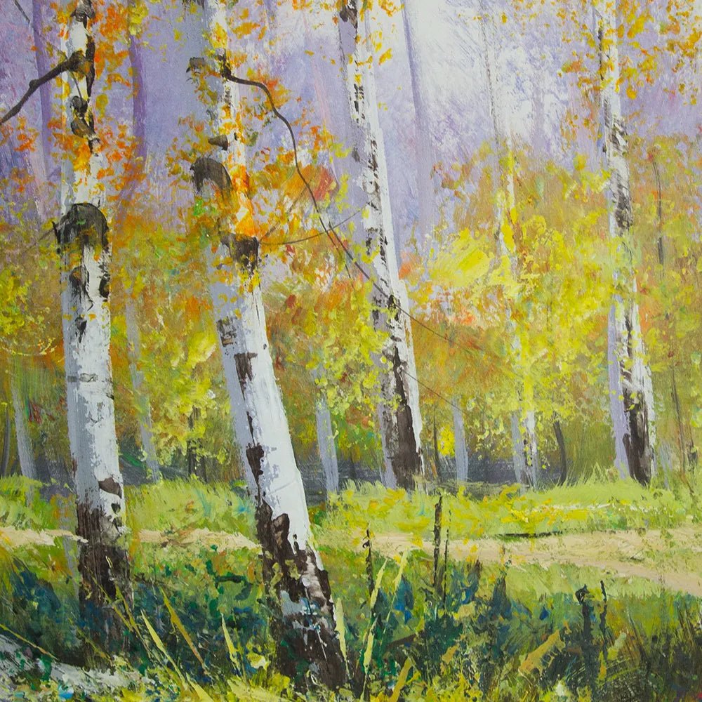 Lienzos pintados a mano | Paisaje otoñal con fuerza cromática - DekoArte
