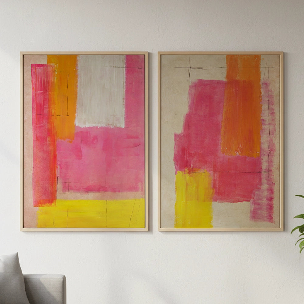 Cuadros alegres abstractos | Pintado a mano