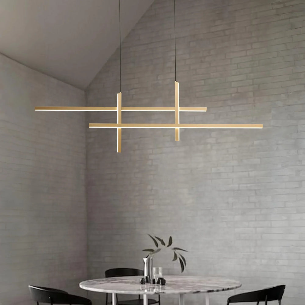 Lámpara de techo colgante LED dorada | Diseño escultórico