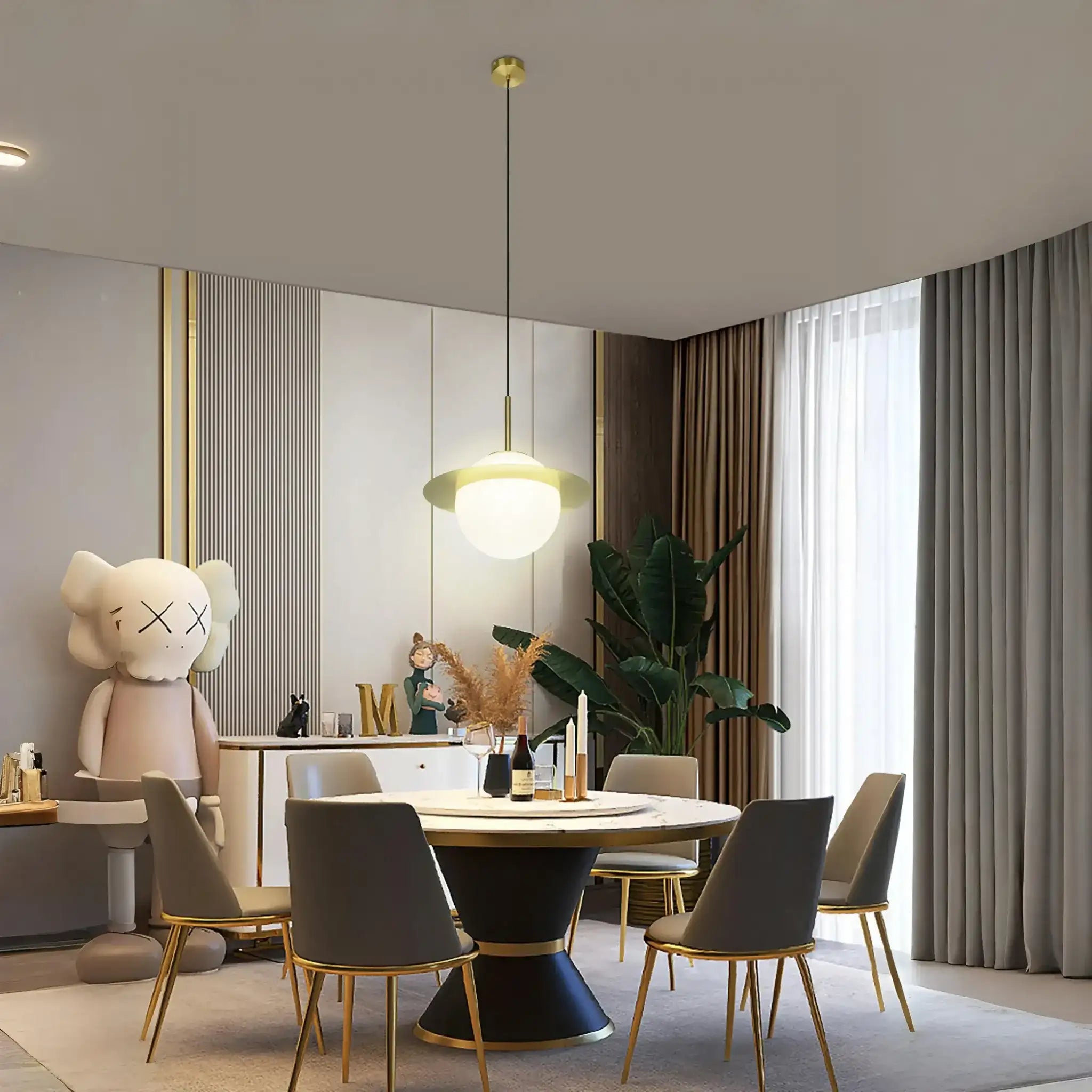 Lámpara de techo comedor en latón cepillado