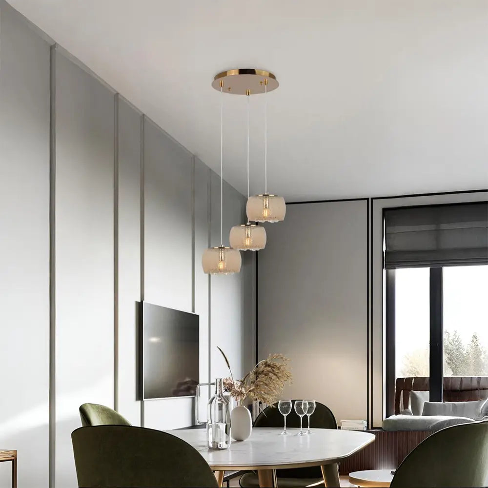 Lámpara de techo colgante en dorado | 3 luces