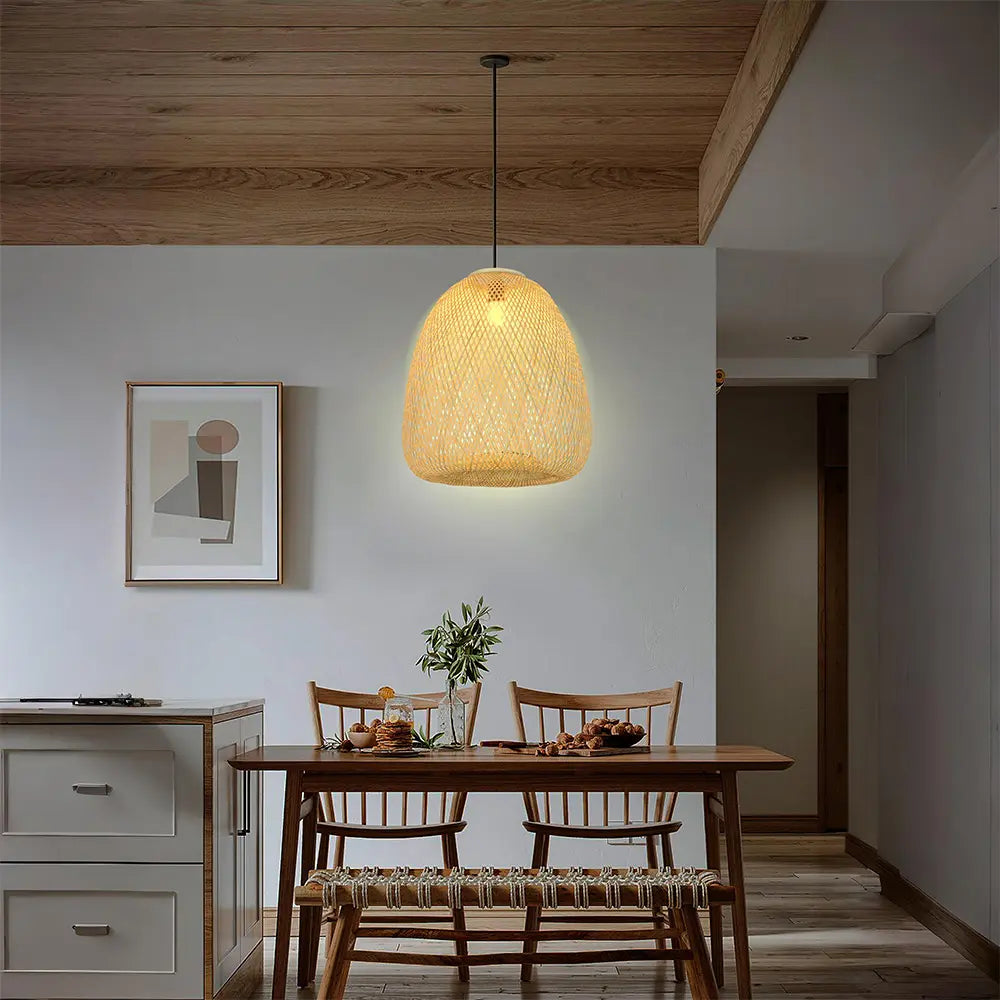 Lámpara de techo colgante de ratán | Diseño natural