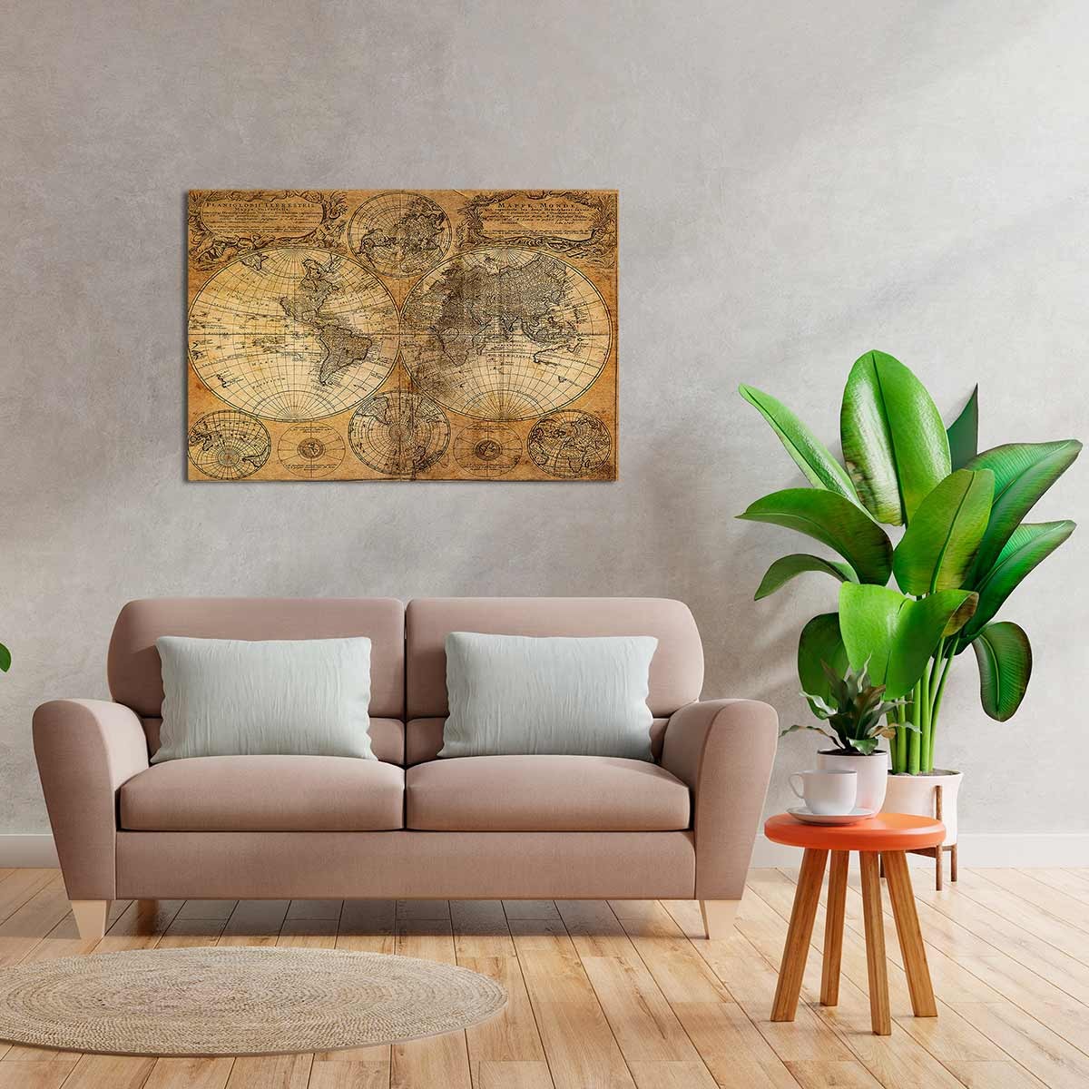 Cuadro Vintage Mapa del Mundo - Decoración para Salón