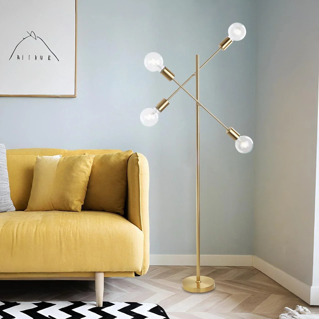 Lámpara de pie modernas de 4 luces | Diseño elegante