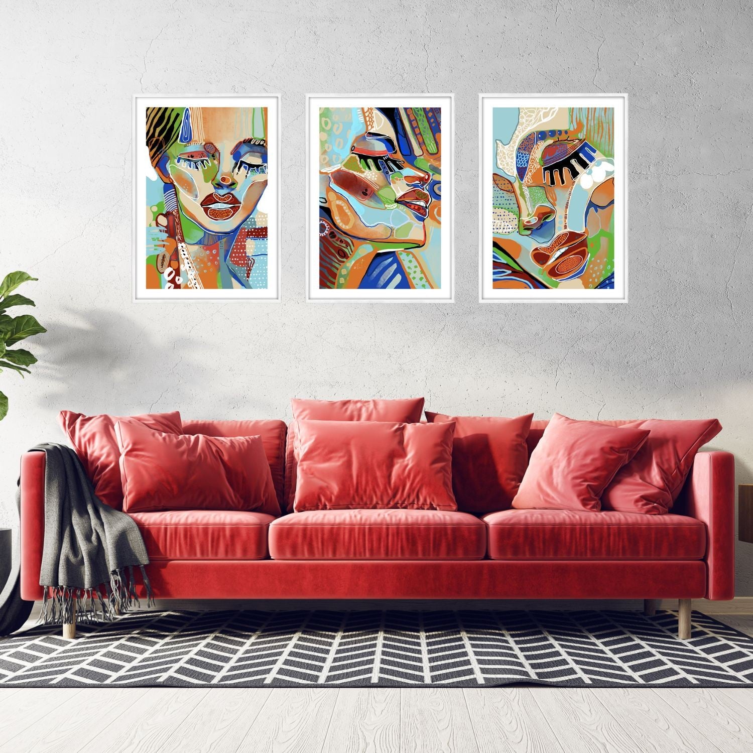 Cuadro con marco blanco