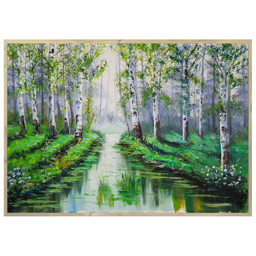 Reflejo del bosque en calma | Cuadros por encargo - DekoArte