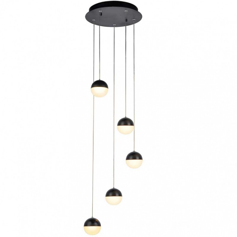 Lámpara Colgante Negra, Estilo Caracol, LED 25W, Luz Cálida, Color Negro, A++