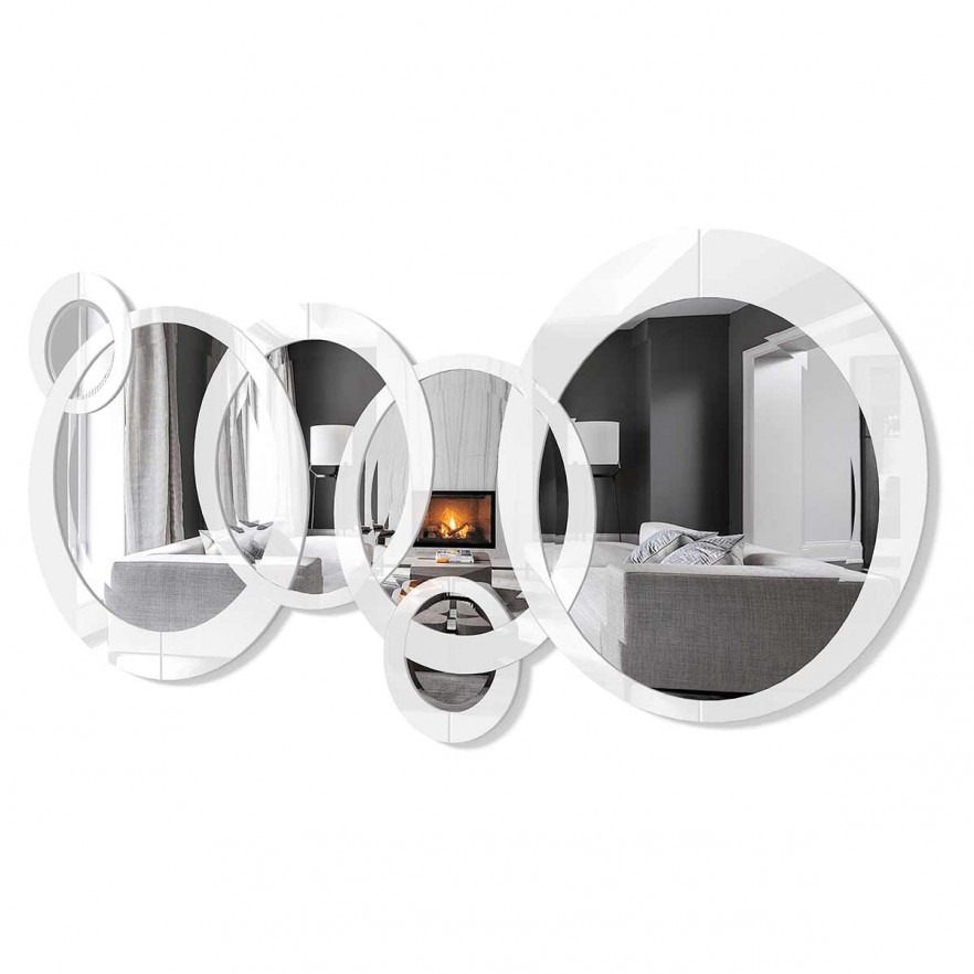 DekoArte - Espejos Decorativos Modernos De Pared, Espejos Sofisticados  Grandes Circulos Color Negro, 1 Pieza 140x70cm