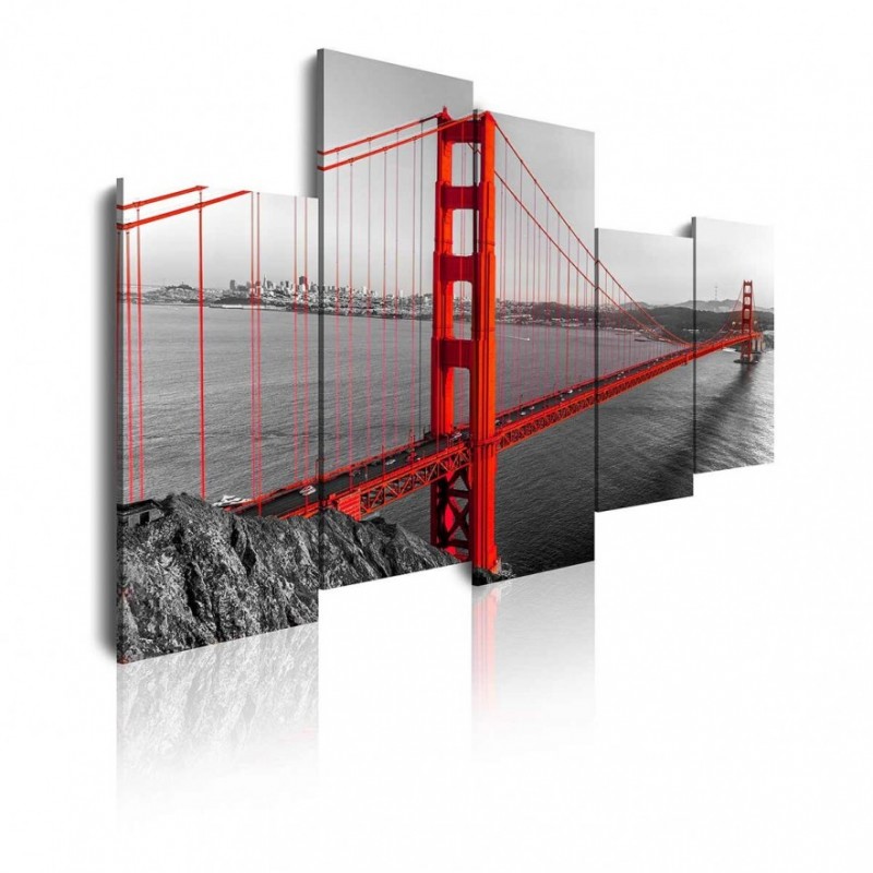 Cuadro en Lienzo de 5 Piezas Ciudades del Mundo Golden Gate