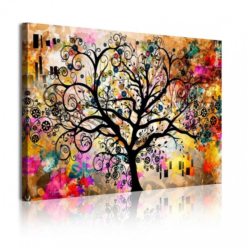 Cuadro en lienzo Adaptacion Multicolor del Arbol de la Vida de Klimt