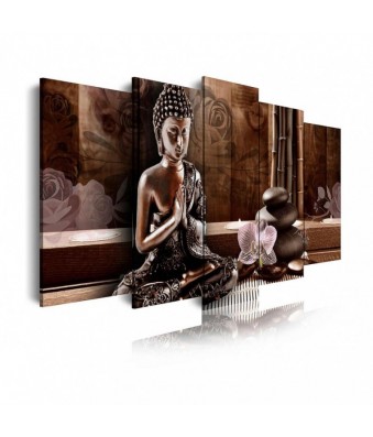 Cuadro en Lienzo Tríptico Estilo Zen con Buda Meditando