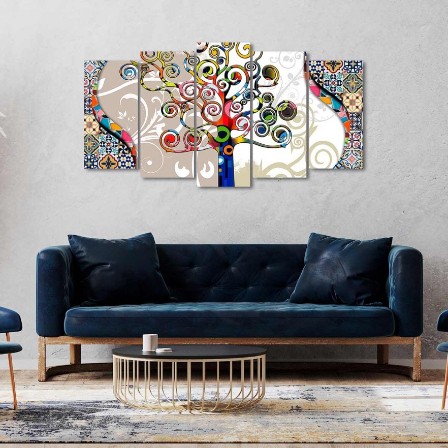 Cuadro en Lienzo Abstracto Adaptación Arbol de la Vida de Klimt