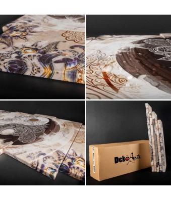 Cuadro en Lienzo Tríptico Abstracto Adaptación Arbol de la Vida de Klimt